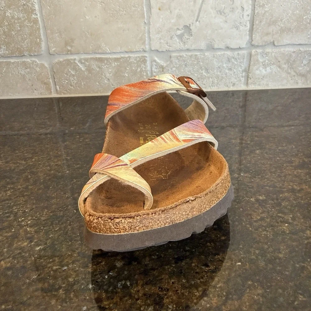 Papillio Birkenstock Tabora Multicolor Leather Sandals Women's 37 US 6